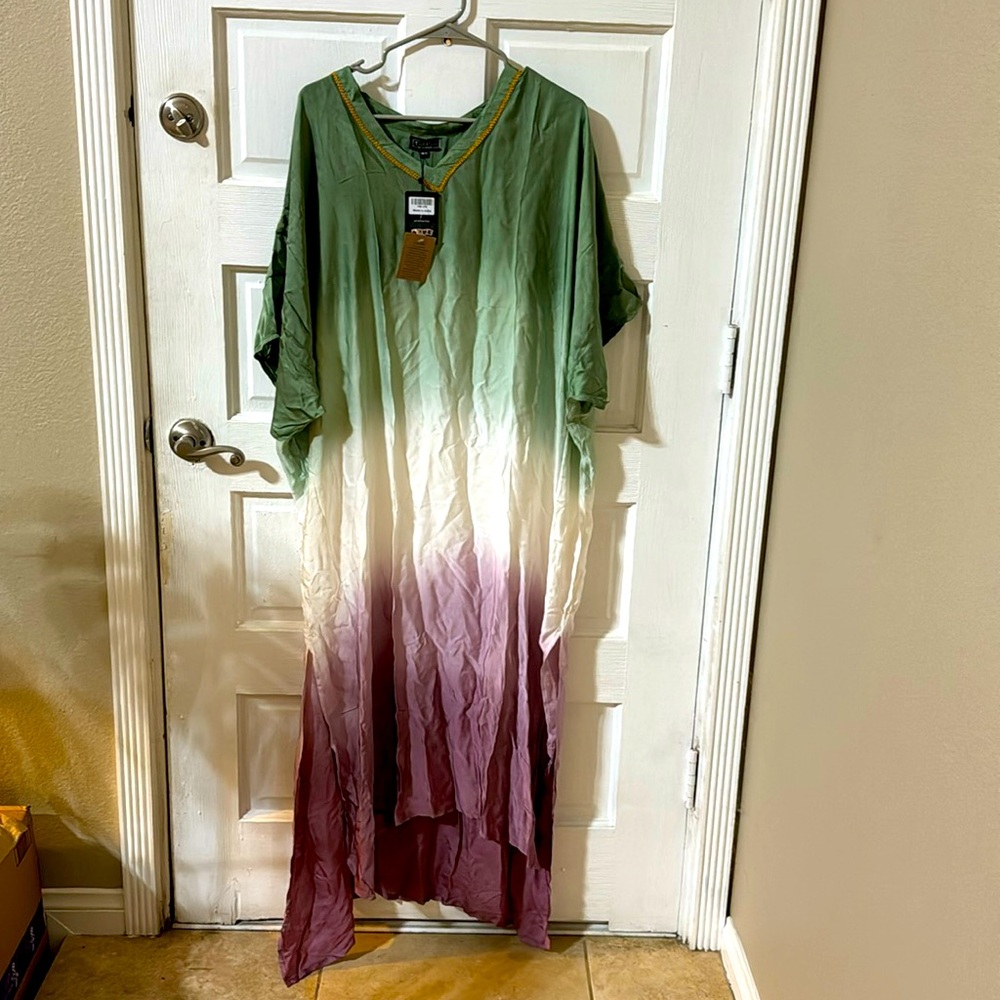 Brand New Tamsy Green Ombré Kaftan